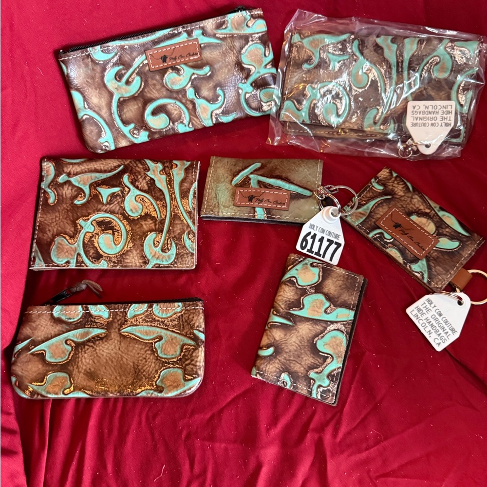Brown and Teal sidekicks & smalls also Key & Card Holder Set